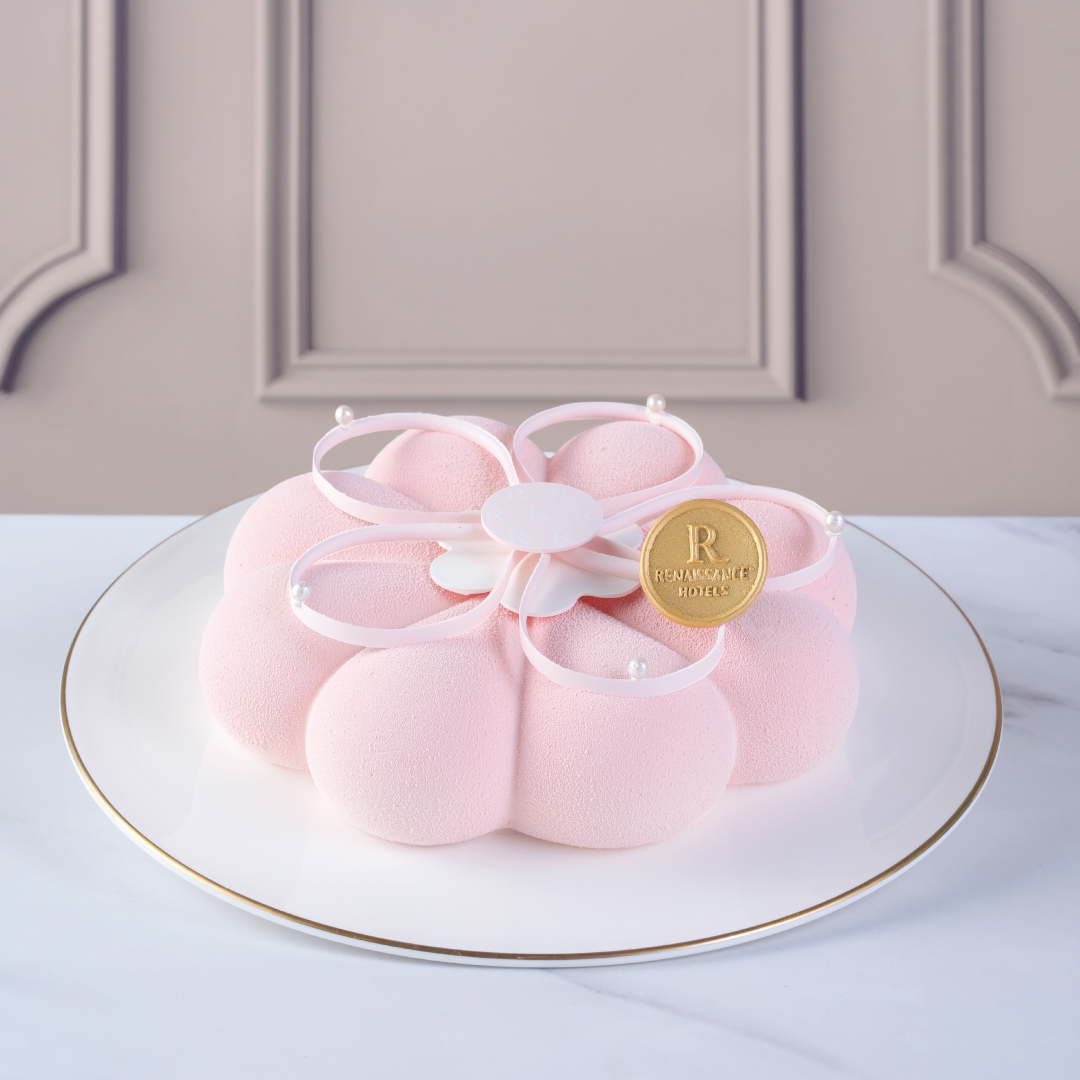 ROSE & WHITE PEACH CAKE  